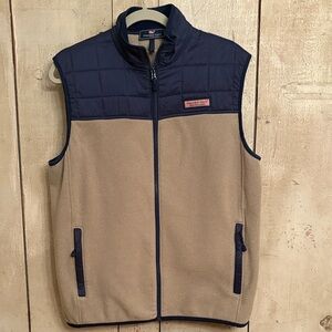 Vineyard Vines Navy and Tan Men's Vest